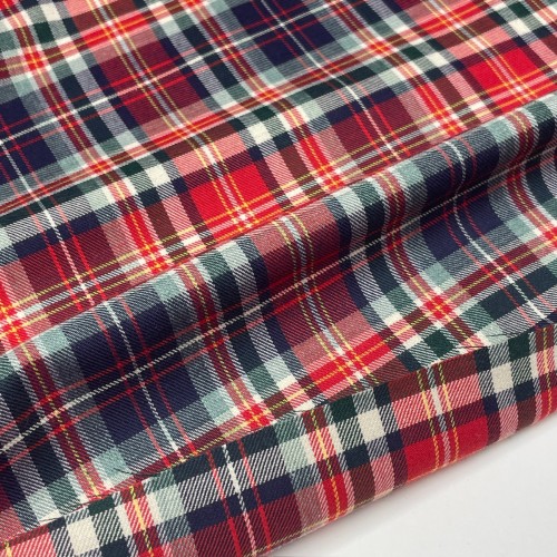 Flanella di cotone misto recycled, Quadri...