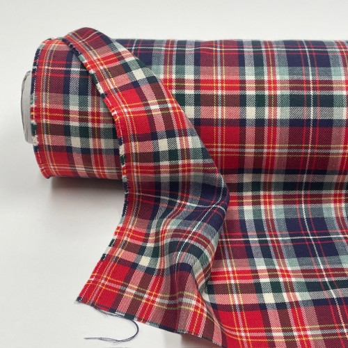Flanella di cotone misto recycled, Quadri...