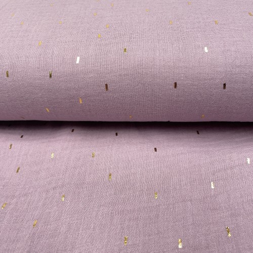 Mussola o Doppia Garza di Cotone, Viola con...