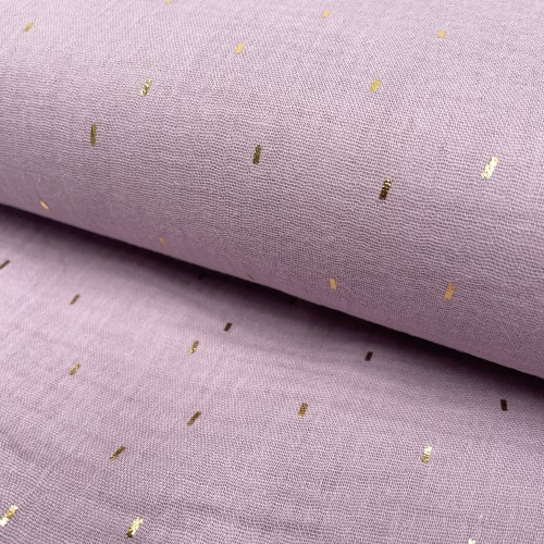 Mussola o Doppia Garza di Cotone, Viola con...