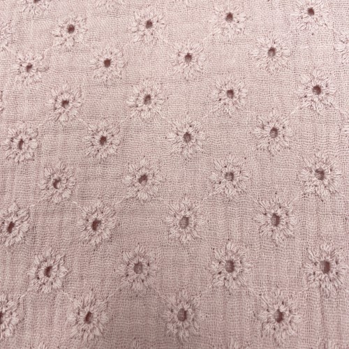 Mussola o Doppia Garza di Cotone Ricamato,...