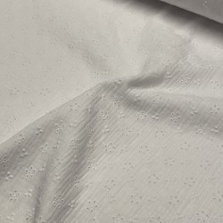 Mussola o Doppia Garza di Cotone Ricamato, Pizzo San Gallo , Bianco con fiori