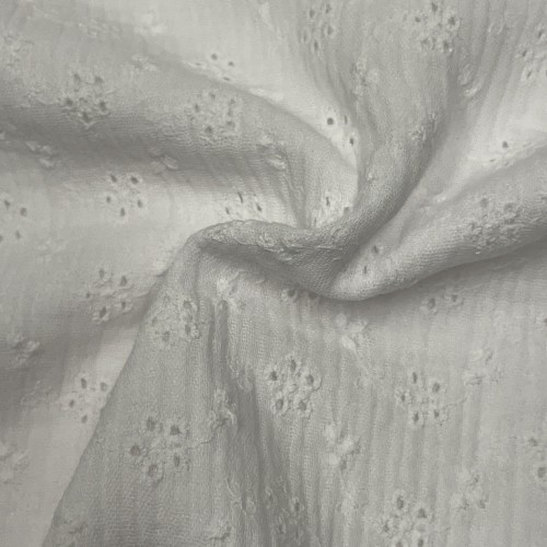 Mussola o Doppia Garza di Cotone Ricamato,...