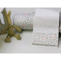 Viena Cotone Bio, Bianco con Foglie Grigie