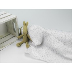 Viena Cotone Bio, Bianco con Foglie Grigie