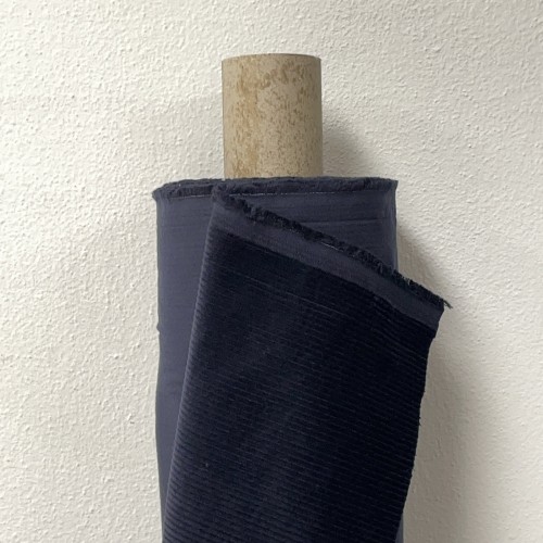 Velluto di cotone a coste Larghe, Blu scuro