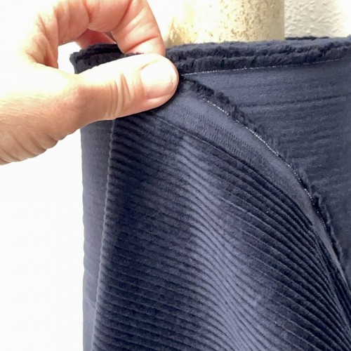 Velluto di cotone a coste Larghe, Blu scuro