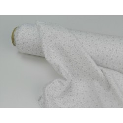 Viena Cotone Bio, Bianco con Foglie Grigie