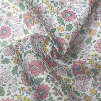 Cotone Stampato, Fiori Variazioni di Rosa
