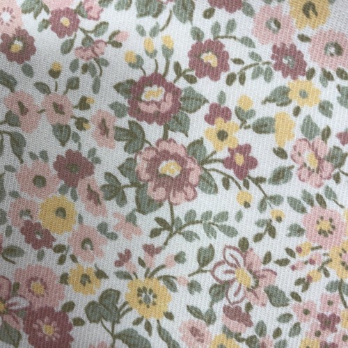 Flanella di cotone Bio, Fiori Rosa e Gialli