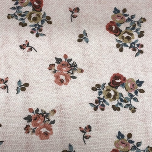 Flanella di cotone Bio, Base Rosa Chiaro con...
