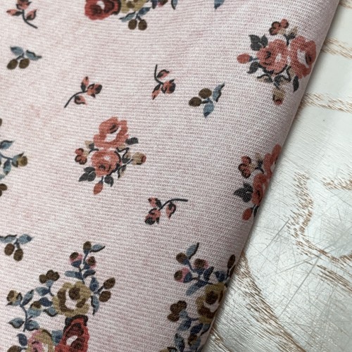 Flanella di cotone Bio, Base Rosa Chiaro con...