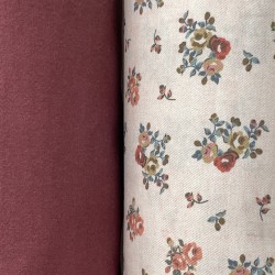 Flanella di cotone Bio, Base Rosa Chiaro con fiori colorati