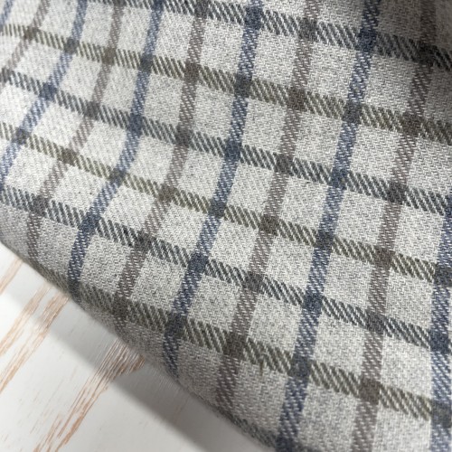 Flanella di cotone misto recycled, Grigio con...
