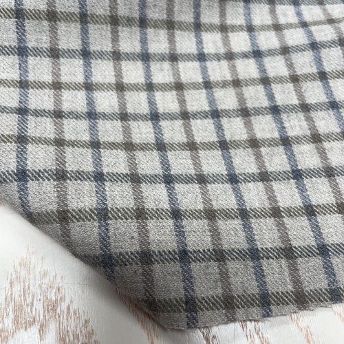 Flanella di cotone misto recycled, Grigio con...