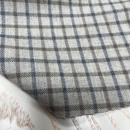 Flanella di cotone misto recycled, Grigio con...
