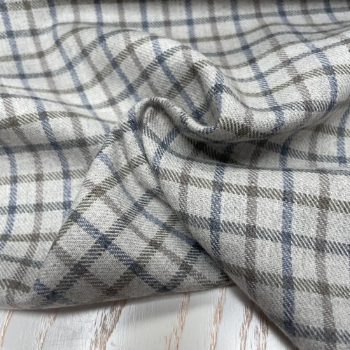 Flanella di cotone misto recycled, Grigio con...