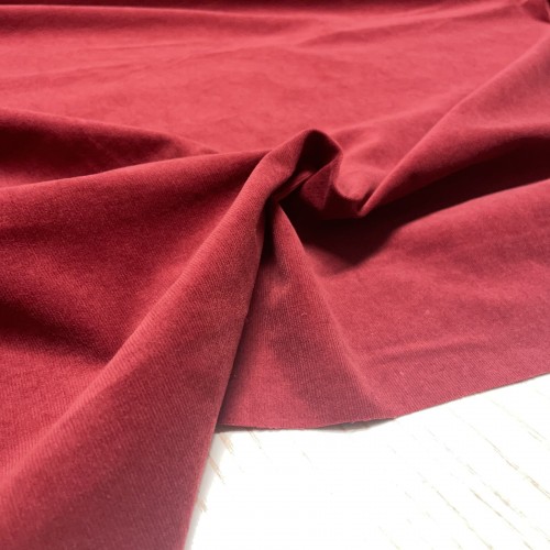 Velluto di cotone a coste elastico, Rosso