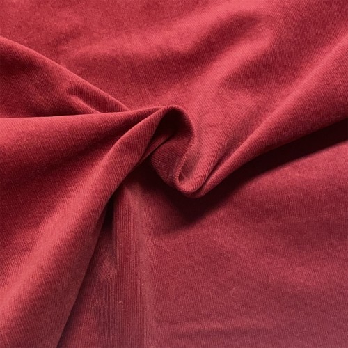 Velluto di cotone a coste elastico, Rosso