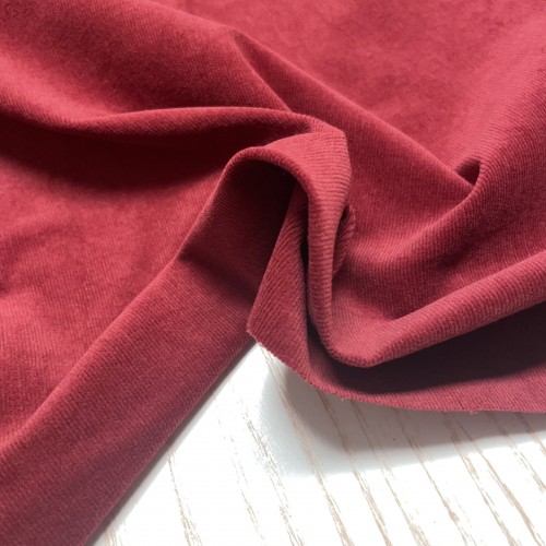 Velluto di cotone a coste elastico, Rosso