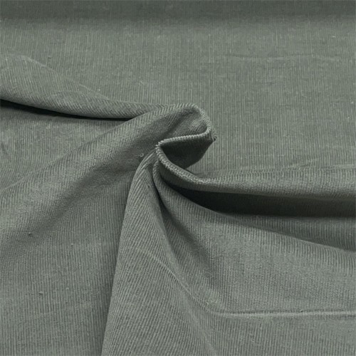 Velluto di cotone a coste sottili, Elastico, Verde