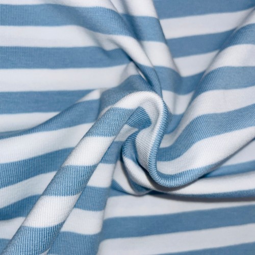 Jersey di Cotone con Righe larghe 1cm, Bianco /...