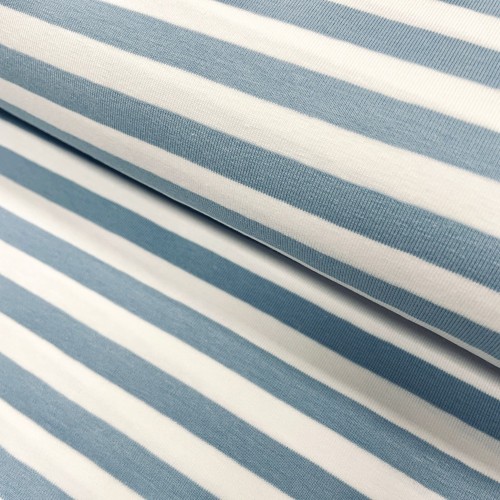 Jersey di Cotone con Righe larghe 1cm, Bianco /...