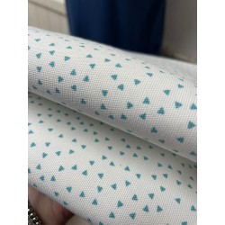 Pique Biologico,  Bianco, Triangolo Verde Acqua