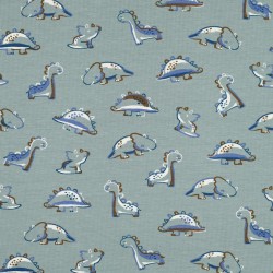 Jersey di Cotone Biologico GOTS, Dinosauri, Verde Acqua