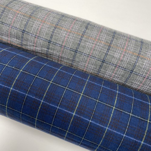 Flanella di cotone organico Bio, Blu, Tartan