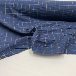 Flanella di cotone organico Bio, Blu, Tartan