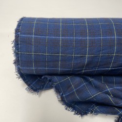Flanella di cotone organico Bio, Blu, Tartan