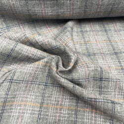 Flanella di cotone organico Bio, Grigio, Tartan