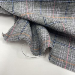 Flanella di cotone organico Bio, Grigio, Tartan