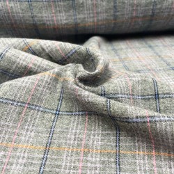 Flanella di cotone organico Bio, Grigio, Tartan