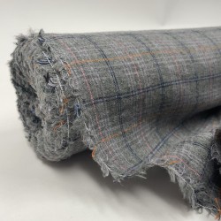 Flanella di cotone organico Bio, Grigio, Tartan