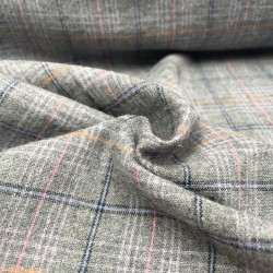 Flanella di cotone organico Bio, Grigio, Tartan