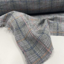 Flanella di cotone organico Bio, Grigio, Tartan