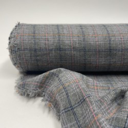 Flanella di cotone organico Bio, Grigio, Tartan