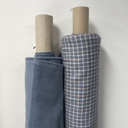 Flanella di cotone misto recycled, Blu Jeans...