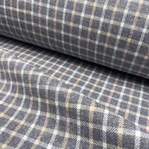 Flanella di cotone misto recycled, Blu Jeans...