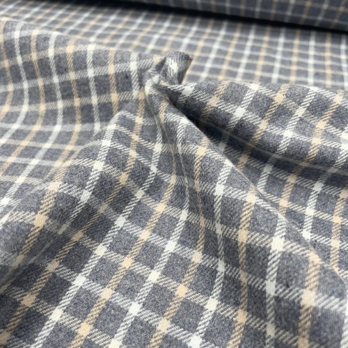 Flanella di cotone misto recycled, Blu Jeans...