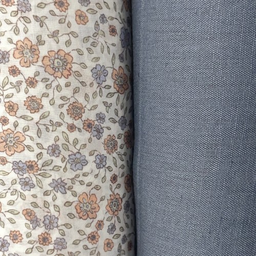 Voile di cotone Bio, Bianco con Fioriellini...