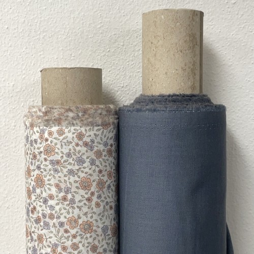 Voile di cotone Bio, Bianco con Fioriellini...