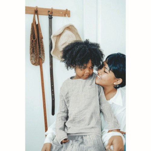 Mussola o Doppia Garza di Cotone, Ecru Melange