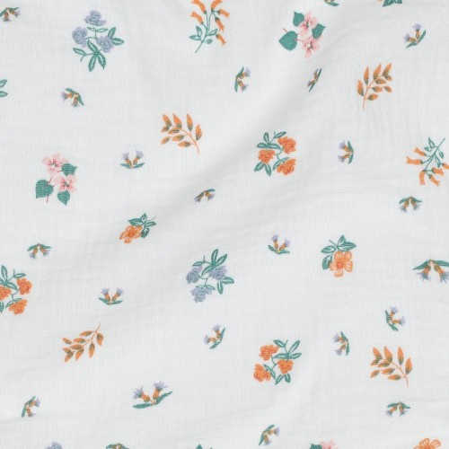 Mussola o Doppia Garza di Cotone, Bianco con...