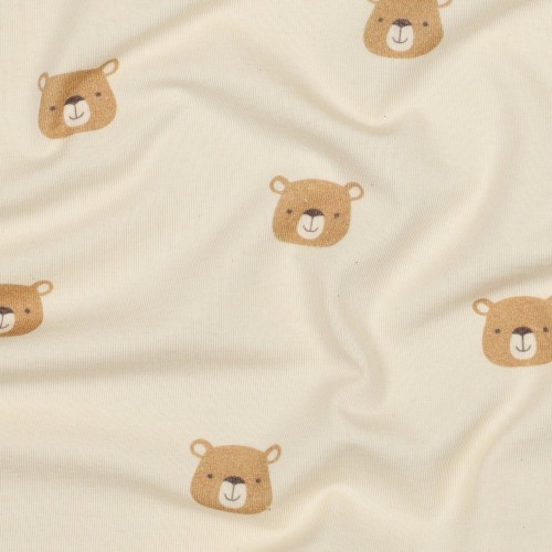 Jersey di Cotone Biologico GOTS, Orsetti, Beige...