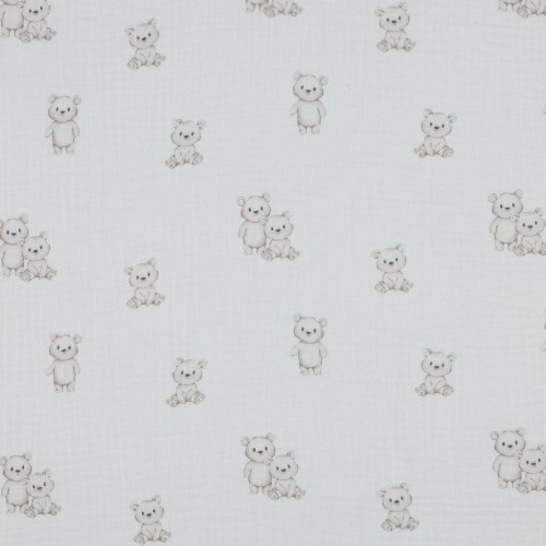 Mussola o Doppia Garza di Cotone, Bianco con...