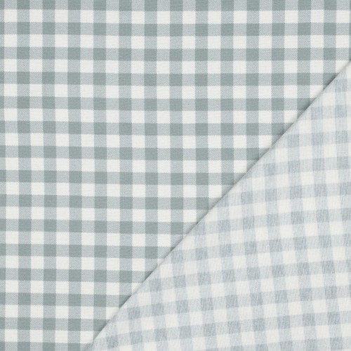 Flanella di cotone, Quadri Vichy, Verde Acqua