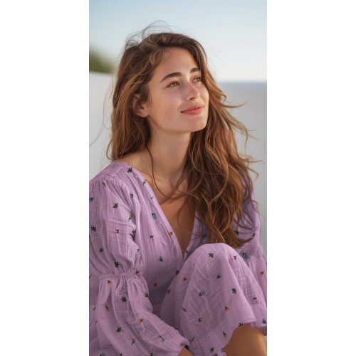 Mussola o Doppia Garza di Cotone, Beige Natural...